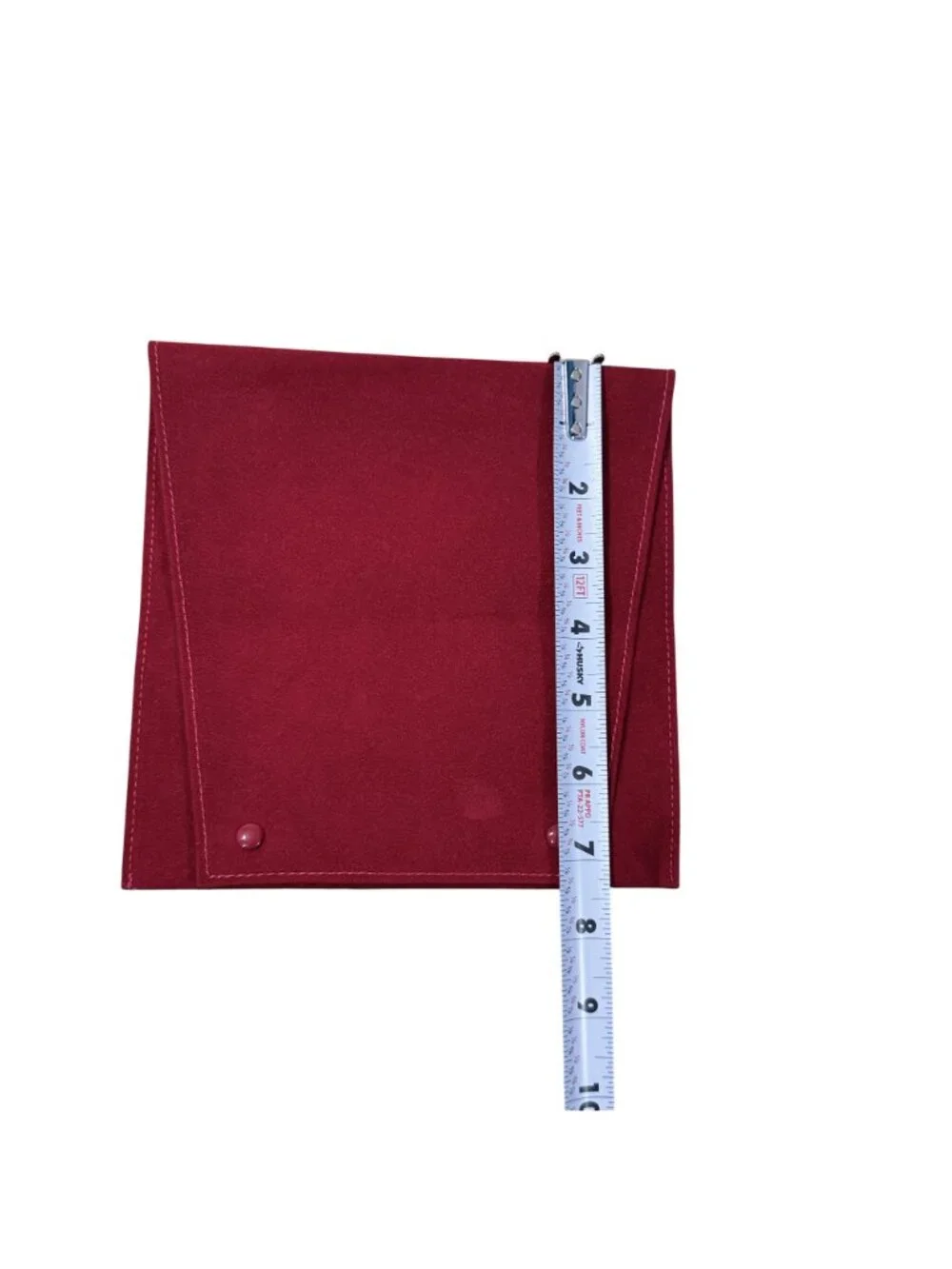Cartier Red Suede Snap Closure Jewelry Travel Pouch Case Made In Spain